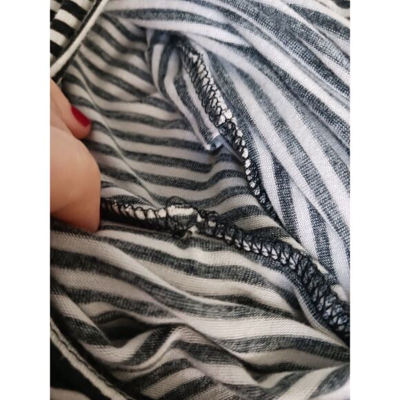 Repaired Striped Mockneck Sleeveless Super Soft Mini Dress - Picture 11 of 15